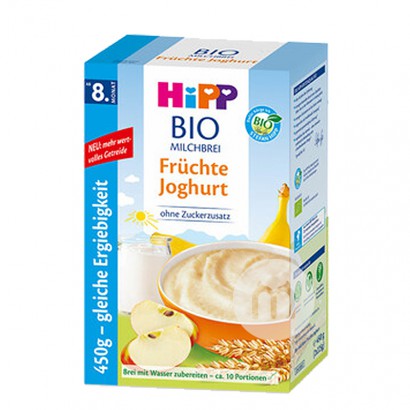 [6 Buah] HiPP Jerman Buah Organik Yogurt Bihun 450g Lebih Dari 8 Bulan Versi Luar Negeri