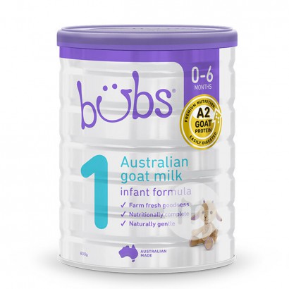 Bubs Susu formula kambing bayi Australia formula 1 tahap (0-6 bulan) 800g * 6 kaleng standar Australia