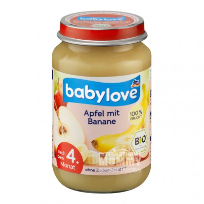 Babylove Jerman apel organik dan pisang puree versi luar negeri selama...