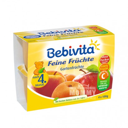 [4 buah] Bebivita Jerman apel aprikot cangkir buah puree lebih dari 4 ...