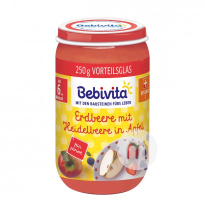 [6 buah] Bebivita Jerman pure apple strawberry blueberry organik lebih...