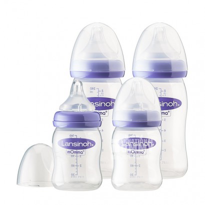 Lansinoh Amerika mOmma seri gelombang alami mulut lebar botol bayi PP set 4 0-6 bulan versi luar negeri