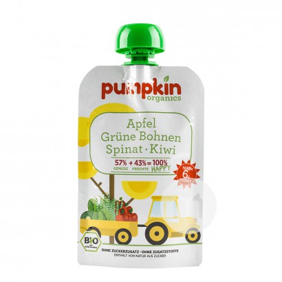 Labu Jerman Labu Organik Apple Green Bean Bayam Buah Kiwi Lumpur Hisap selama lebih dari 12 bulan * 6 Versi Luar Negeri