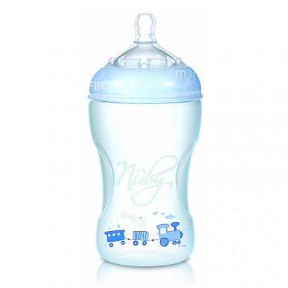 Nuby Amerika bayi anti-perut kembung susu alami merasa mulut lebar botol susu PP 330ml 3-6 bulan versi luar negeri