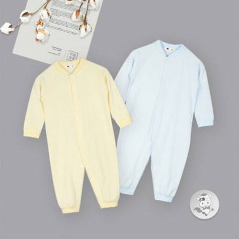 [2 pieces] Verantwortung jantan dan betina bayi katun organik piyama layanan rumah mendaki jas Eropa elegan warna solid 