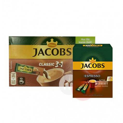 [2 buah] JACOBS German 3-in-1 Instant Coffee + Instant Black Coffee Gr...