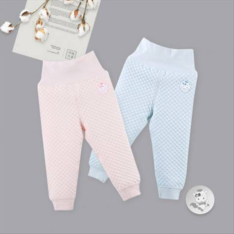 [2 lembar] Verantwortung jantan dan betina bayi katun organik celana pinggang tinggi Biru + merah muda