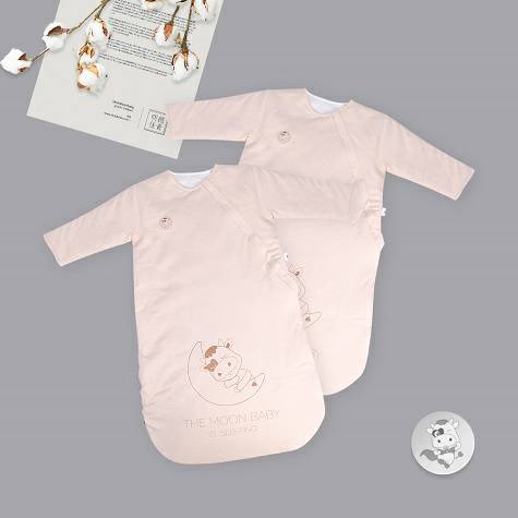 [2 pieces] Verantwortung laki-laki dan perempuan bayi katun warna organik Eropa klasik sederhana kantong tidur bagian ti