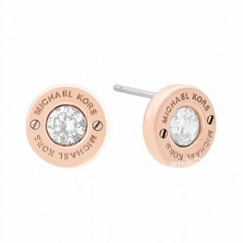 MICHAEL KORS American Rose Gold Putaran Kristal Stud Earrings Versi Lu...