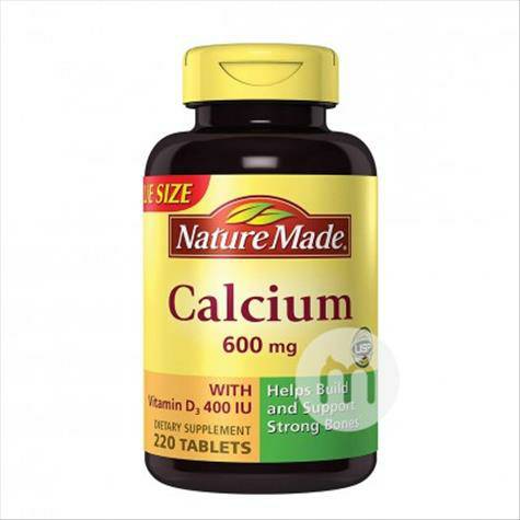 kapsul suplemen kalsium Nature Made dengan vitamin D3 versi luar neger...