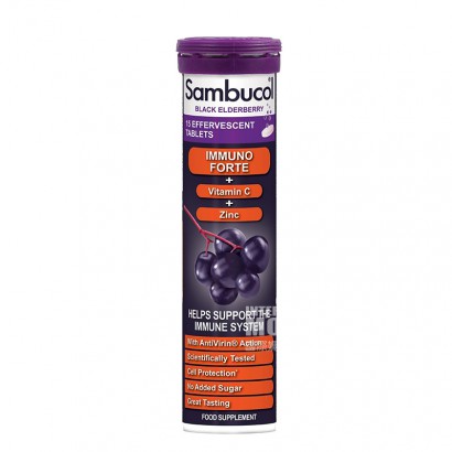 Sambucol Tablet effervescent elderberry hitam Inggris versi 4 tahun + di luar negeri