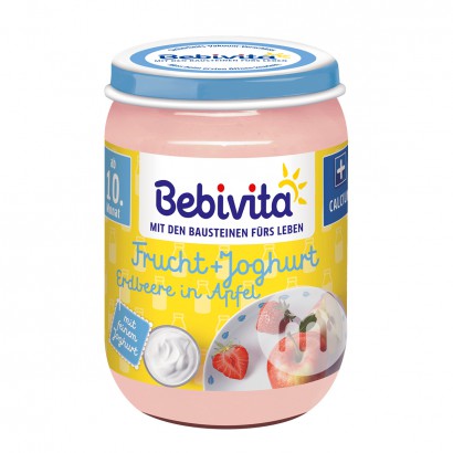 Bebivita Jerman Organik Apple Strawberry Yogurt Mud Lebih Dari 10 Bulan Versi Luar Negeri