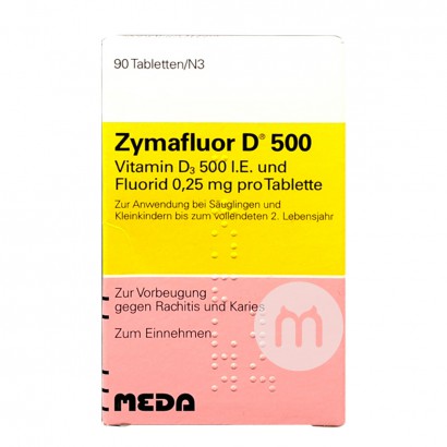 [2 pieces] Zymafluor Germany VD500 / Tablet suplemen kalsium Vitamin D3 Baru Lahir dan di atas Versi Luar Negeri