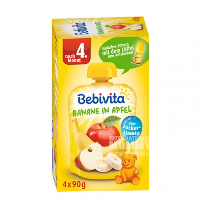 Bebivita Jerman puree apel mengisap dan mengisap lebih dari 4 bulan 360g versi luar negeri