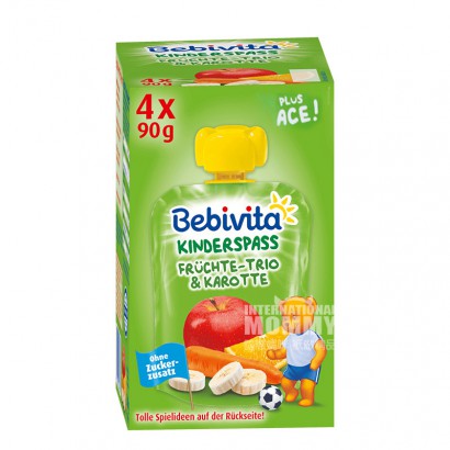 Bebivita Germany Banana Apple Orange Wortel Lumpur Hisap Musik Lebih Dari 12 Bulan 360g Versi Luar Negeri