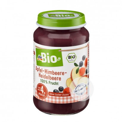 [4 buah] DmBio Jerman DmBio Organik Apple Raspberry Blueberry Mud 4+ Bulan Versi Luar Negeri