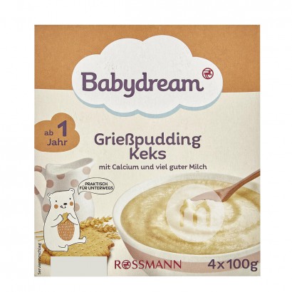 [4 lembar] Babydream German Babydream Puding Puding Biskuit Semolina selama lebih dari 12 bulan Versi Luar Negeri