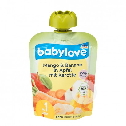 Babylove Jerman Organik Apple Mangga Pisang Wortel Haluskan Hisap Musik Lebih Dari 1 Tahun * 6 Versi Luar Negeri