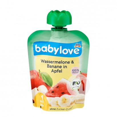 Babylove Jerman Apel Organik Semangka Pisang Pure 1 tahun ke atas * 6 Versi Luar Negeri