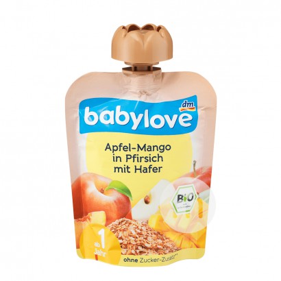 Babylove Jerman Oatmeal Organik Apel Mangga Puree 1 Tahun * 6 Versi Luar Negeri