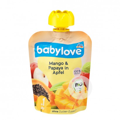 Babylove Jerman Organik Apple Mangga Pepaya Haluskan Suction Musik Lebih Dari 1 Tahun * 6 Versi Luar Negeri