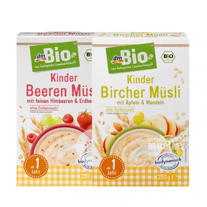 [2 buah] DmBio Jerman DmBio Organik Berry Grain + Grape Organik Apple Whole Wheat Rice Whour selama lebih dari 12 bulan 