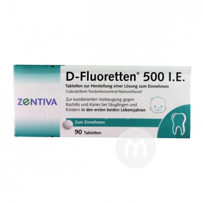 [2 pieces] D-Fluoretten German Vitamin D3 Kalsium Fluorida Tablet 90 k...