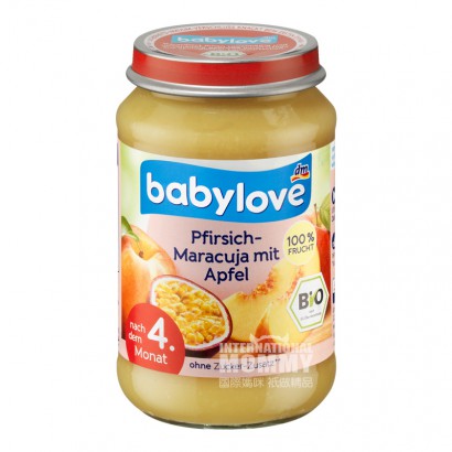 Babylove German Organic Apple Peach Gairah Buah Haluskan 4+ Bulan Vers...