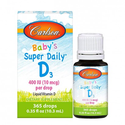 [2 lembar] Carlson American Baby Vitamin D3 Drops Overseas Version