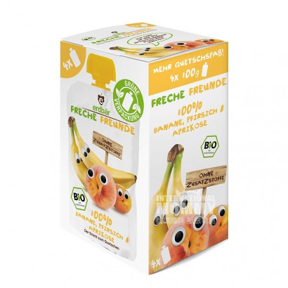 Erdbar Jerman Organik Banana Peach Apricot Suction 4x100g Versi Luar N...