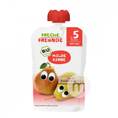 Erdbar Haluskan buah organik anak-anak Jerman mengisap dan mengisap ra...