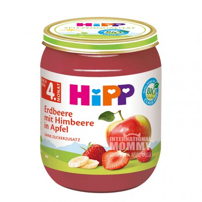 [4 buah] HiPP Jerman Strawberry Organik Raspberry Apple Puree Versi Luar Negeri