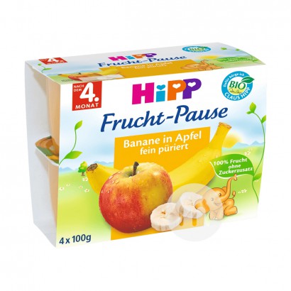 [4 Buah] HiPP German Organic Banana Apple Puree Fruit Cup Versi Luar Negeri