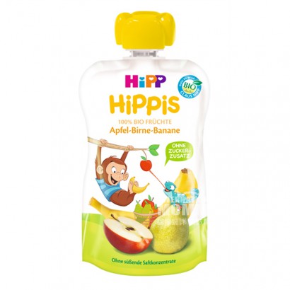 HiPP Jerman Organic Apple Pear Banana Suction dan Musik selama lebih dari 12 bulan * 6 Versi Luar Negeri