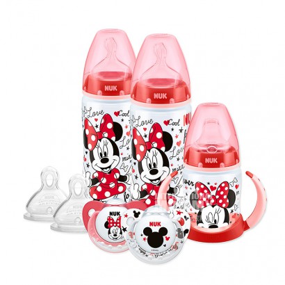 NUK Jerman NUK mulut lebar plastik PP botol bayi Mickey tujuh potong set 6-18 bulan di luar negeri