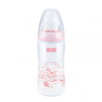 NUK Jerman NUK botol plastik mulut lebar bayi kartun 300ml versi 0-6 bulan di luar negeri