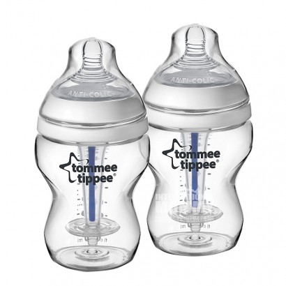 Tommee Tippee Inggris mulut lebar anti-perut kembung botol bayi 2 * 260ml 0-3 bulan versi luar negeri