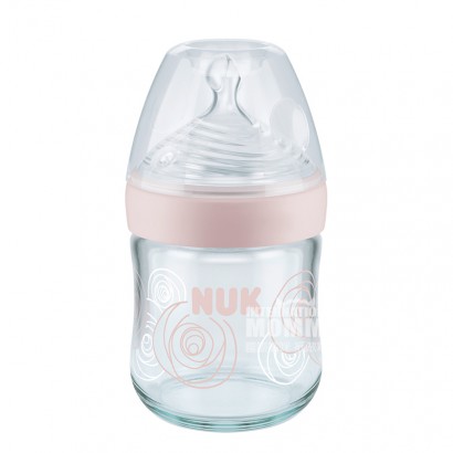 NUK Jerman NUK ultra-lebar botol susu kaca silikon puting 120 ml 0-6 bulan pink versi luar negeri
