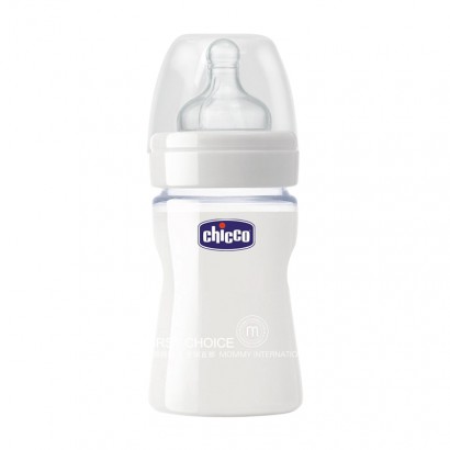 Chicco Italia bayi botol kaca mulut lebar 150 ml silikon dot 0-3 bulan versi luar negeri