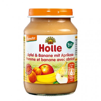 Holle Jerman apel organik pisang dan puree abrikos versi luar negeri selama 6 bulan