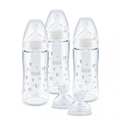 NUK Jerman NUK botol plastik mulut lebar PA puting 5-piece set versi 0-6 bulan di luar negeri