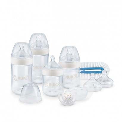 NUK Jerman NUK Super Wide Mouth PP Botol Nipple 8 Piece Set 0-18 bulan Edisi Luar Negeri