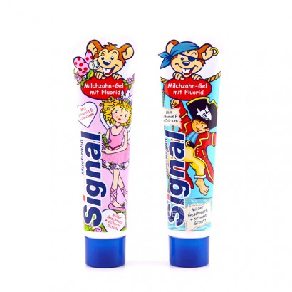 [2 buah] 1 pasta gigi sinyal Jerman untuk anak-anak untuk mencegah karies tertelan versi luar negeri