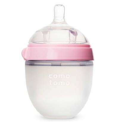 Comotomo botol bayi silikon medis di Amerika Serikat 150ml merah muda yang berdiri sendiri 0-3 bulan di luar negeri