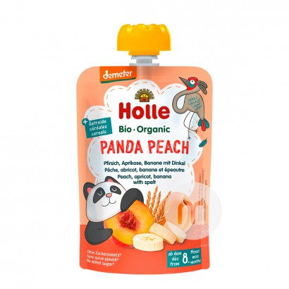 Holle Jerman Organik Apricot Peach Banana Sereal Sereal Lumpur 100g * 6 Versi Luar Negeri