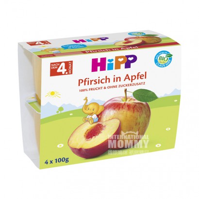 [4 buah] HiPP German Organic Yellow Peach Apple Puree Fruit Cup Versi ...