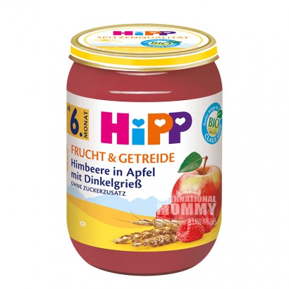 [4 buah] HiPP Jerman organik apel raspberry semolina lumpur campuran s...