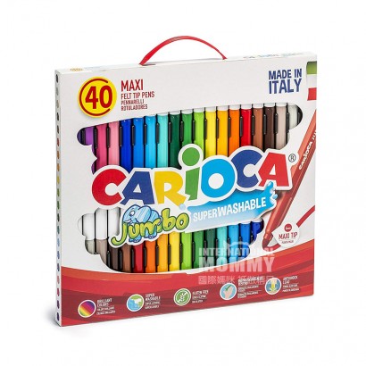 CARIOCA Italy CARIOCA pena cat air dicuci anak-anak mengatur 40 warna ...