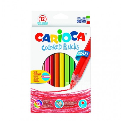 CARIOCA Italy CARIOCA pensil warna heksagonal anak-anak 12 warna edisi...