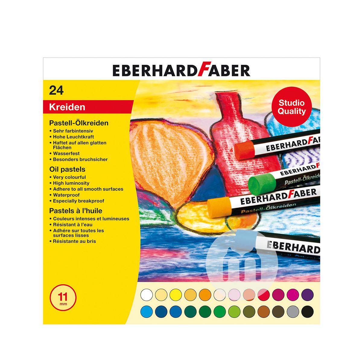 EBERHARD FABER Jerman EBERHARD FABER Pastel warna minyak anak-anak 24 ...